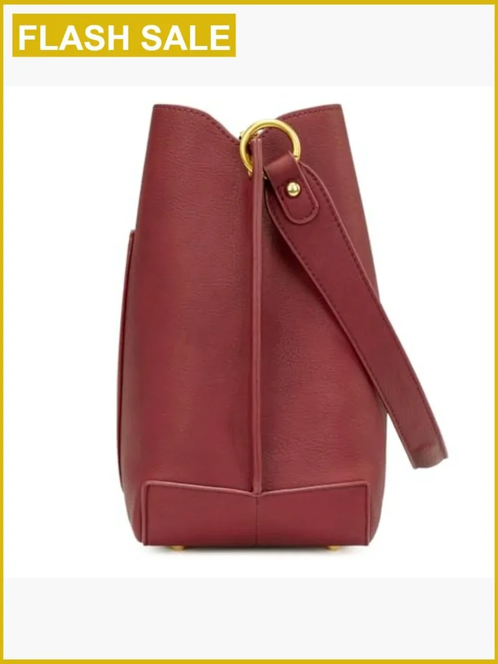 Medium 3-Compartment Bucket Hobo Purse with Crossbody Strap